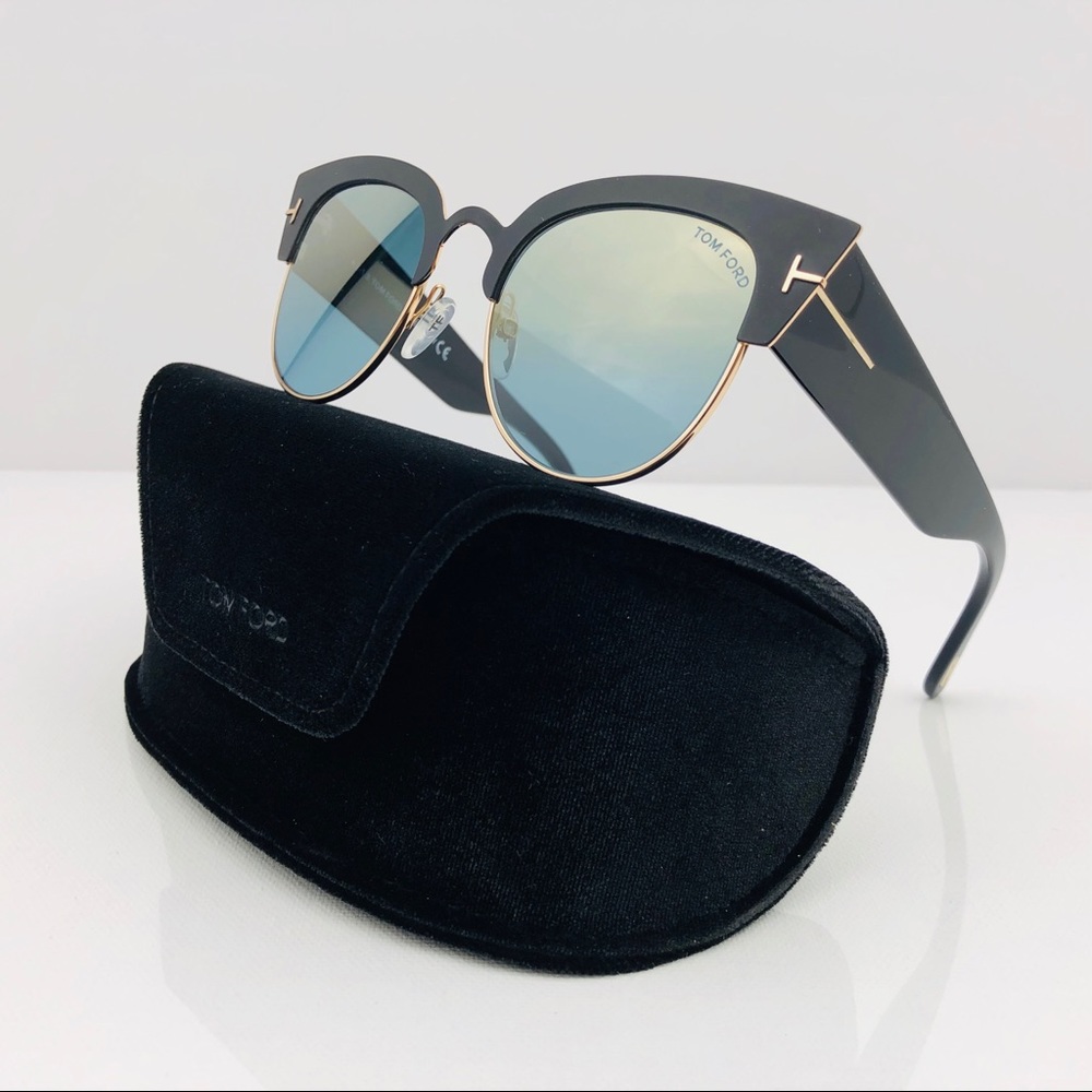 New TOM FORD Alexandra Black Cat Eye Sunglasses - Picture 3 of 16